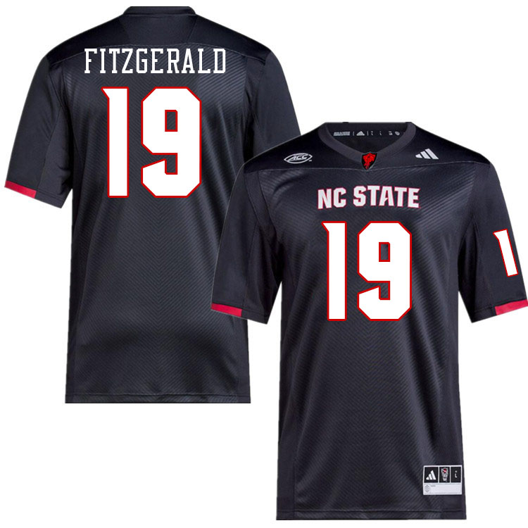 Men #19 Bishop Fitzgerald NC State Wolfpack College Football Jerseys Stitched-Black